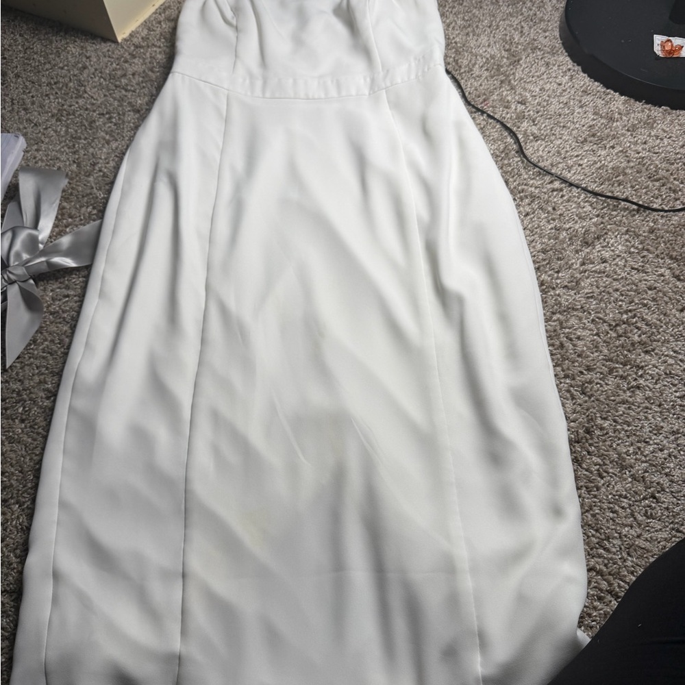 Fame and Partners White Strapless Dress